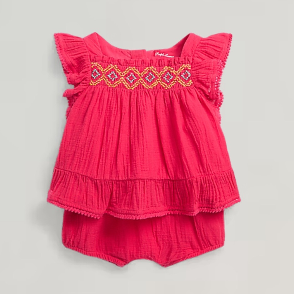 Ralph Lauren Pink Diaper Cover Set